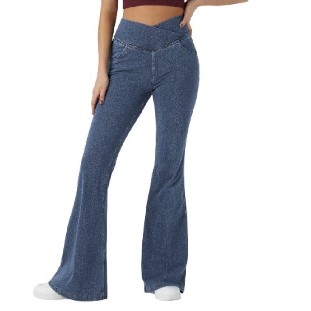 HALARA Flex™ High Waisted Crossover Super Flare Jeans  -  XLP  -  NWT/Bag